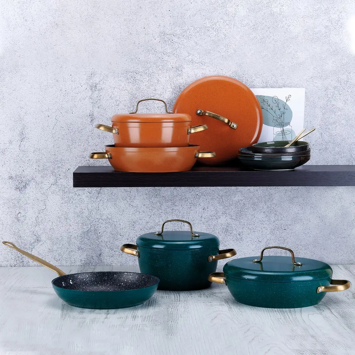 

Fabulous Nonstick Granit 5 PCS Cookware Set