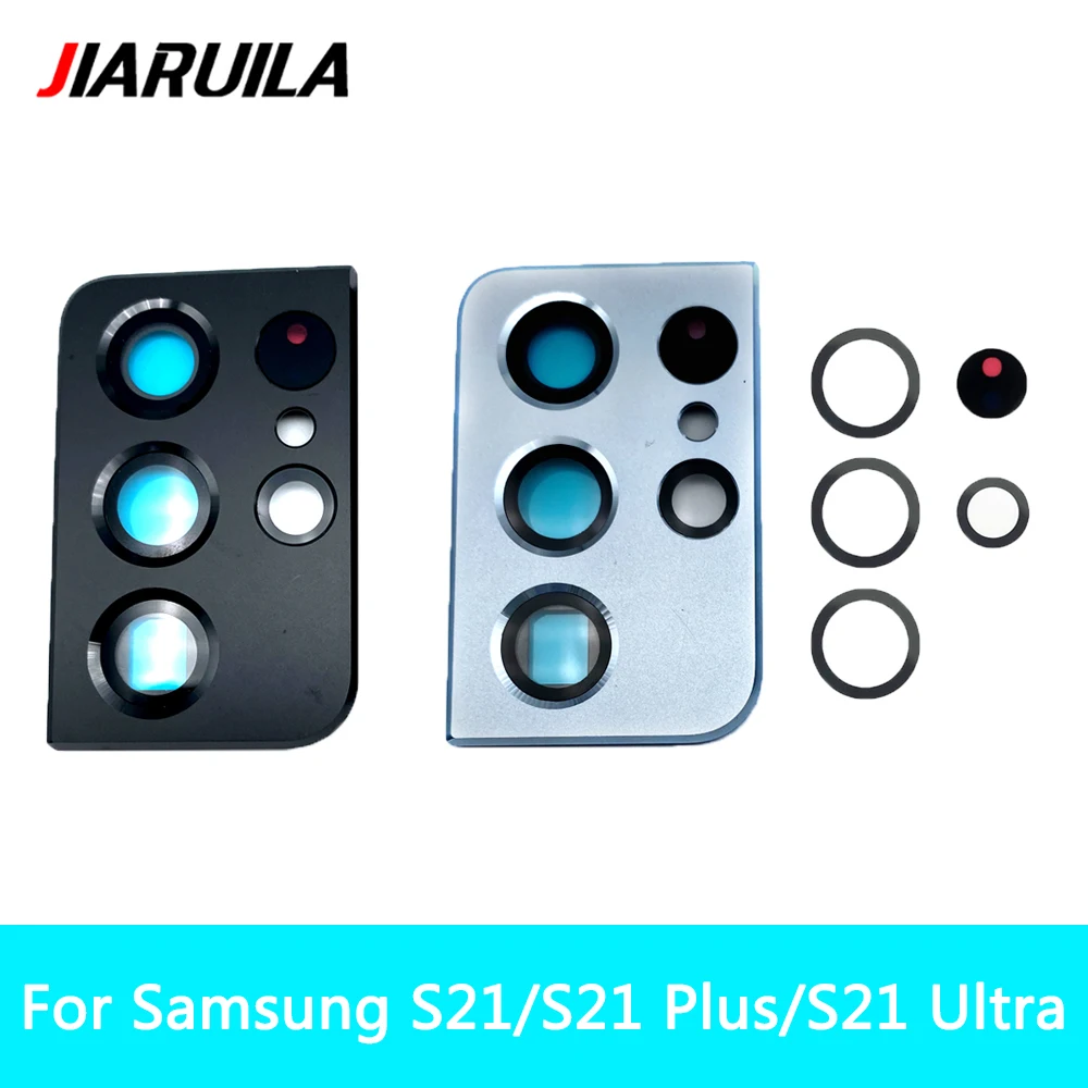 

New Back Rear Camera Glass Lens With Frame For Samsung S21 / S21 Plus / S21 Ultra With Adhesive Repacement Parts