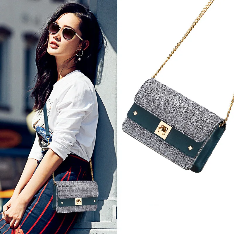 

Paparazzi simple womens shoulder bags high qualities lock metal chains Crossbody bags for ladies girls new trend party gifts