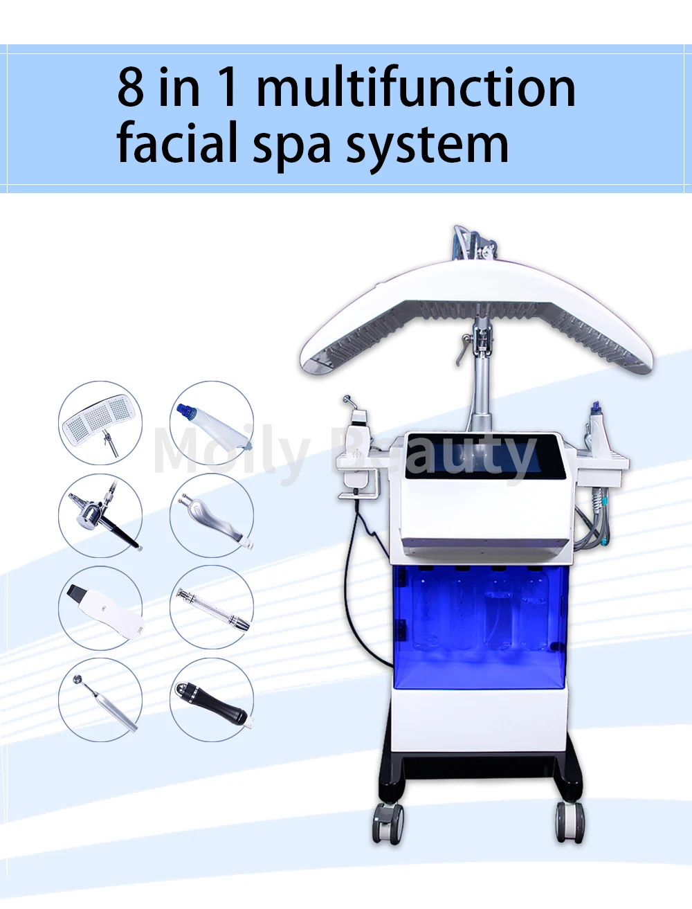 

Professional HydraFacial 8 in 1 Hydra Microdermabrasion Skin Care Face Cleaning Oxygen Water Jet Spa Device For Beauty Salon