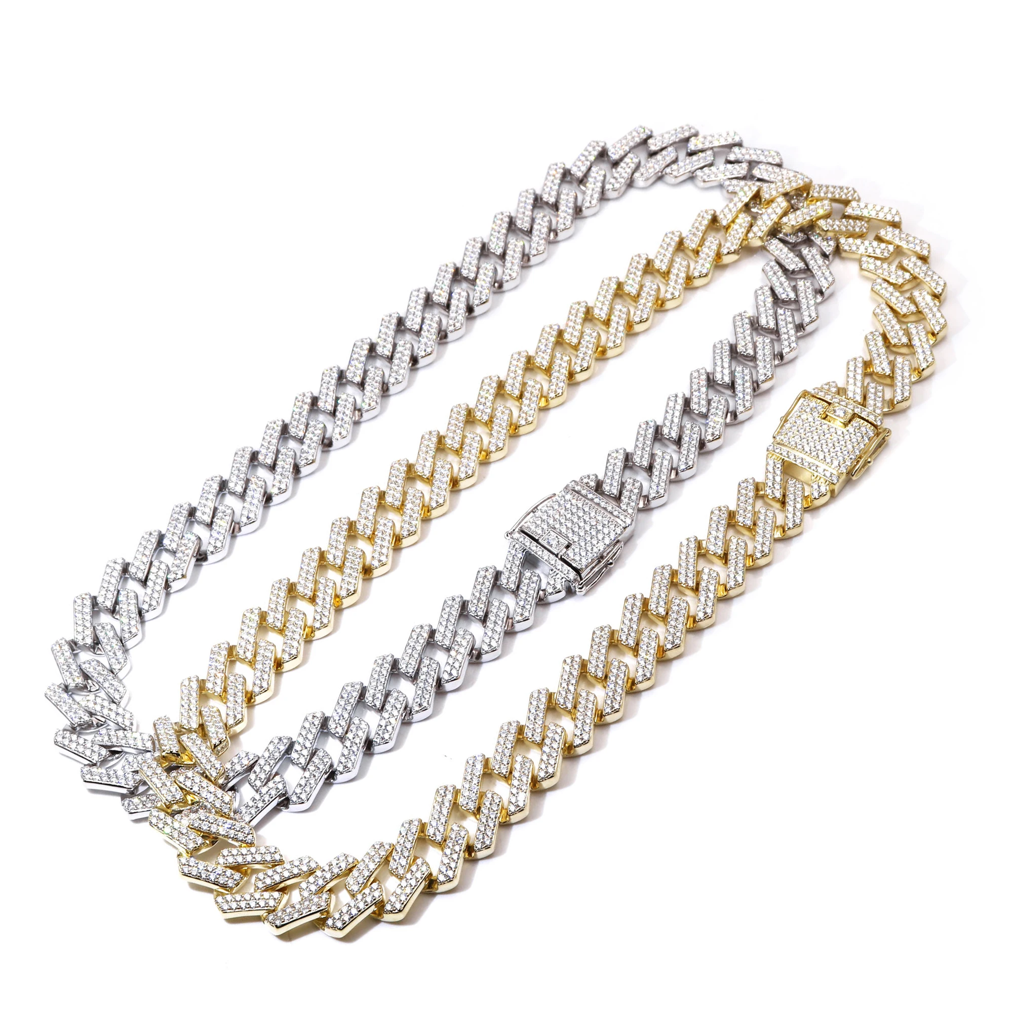 

Tianyu Gems Moissanite Cuban Link Chain for Men Iced Out Miami Cuban Necklace 925 Silver 20mm Prong Diamond 22" HipHop Necklaces