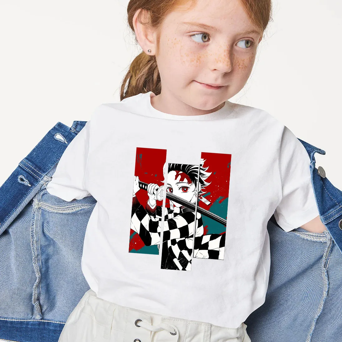 

Kids T-shirts Boys Girls Clothes Summer 100% Cotton Short Sleeve Comic Pattern Print Top Children 4-12T camisetas niña 110-150cm