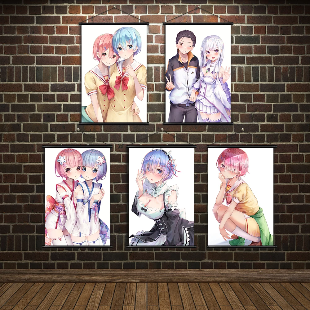 

Аниме свитки Холст Картина Кара хаджимера Эмилия Re:Zero постеры и печать на стене картины для гостиной подвесные домашний декор