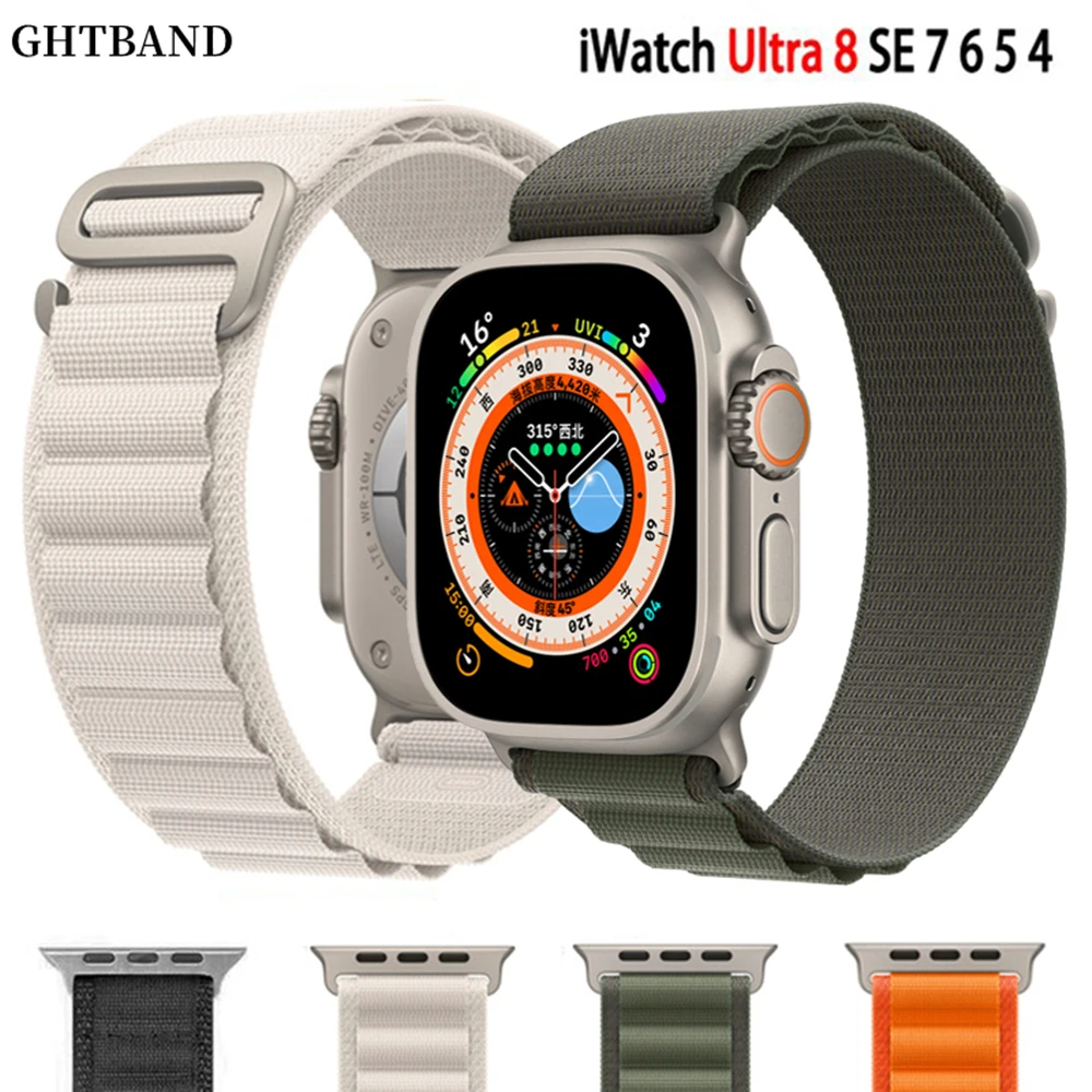 

Alpine loop strap For Apple Watch Band 49mm 44mm 40mm 45mm 41mm 42mm 38mm 45 mm correa bracelet iWatch Ultra series 8 7 SE 6 5 3