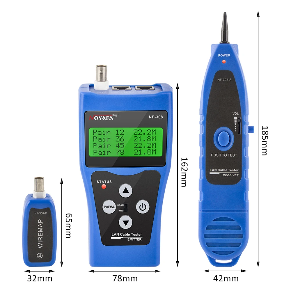 NOYAFA телефон для проверки сетевого кабеля RJ45 RJ11 металлический провод трекер USB BNC