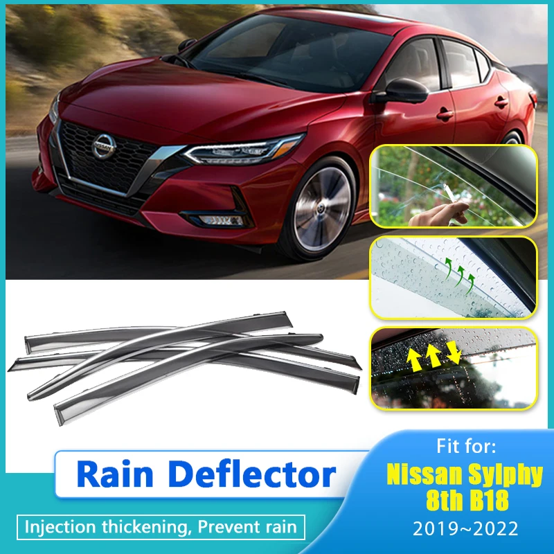 

Rain Deflector For Nissan Sylphy 8th B18 2019 2020 2021 2022 Car Window Visor Cover Guards Antirain Chuvento Windabweiser