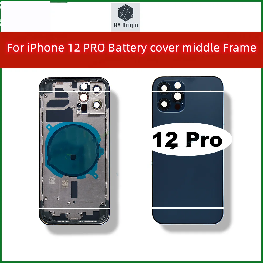 Enlarge New Case for iPhone 12pro 12 PRO Max Battery Back Cover + Middle Frame Case + SIM Tray + Side Button Parts for iPhone 12proMAX