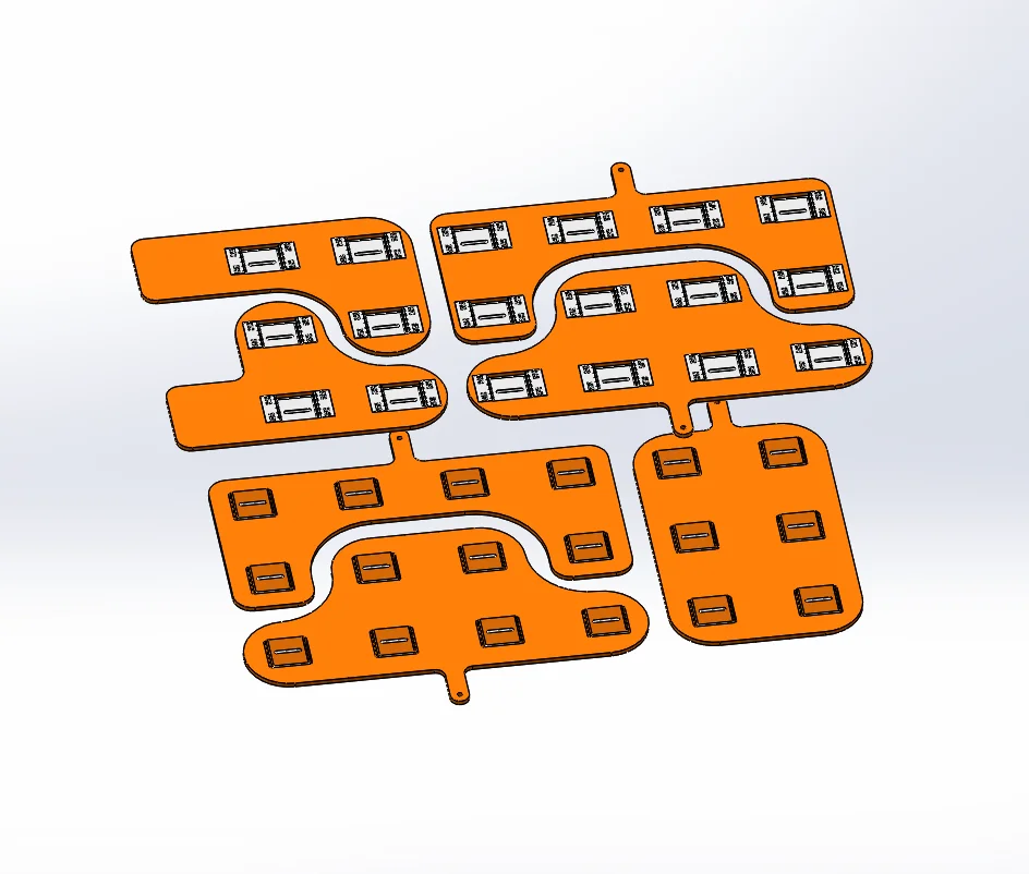 Фото WELLGO 5SET Медные никелированные клеммные колодки для аккумуляторов 21700, никелированные, 6S3P, с шагом 22,2 мм, медные шины №1