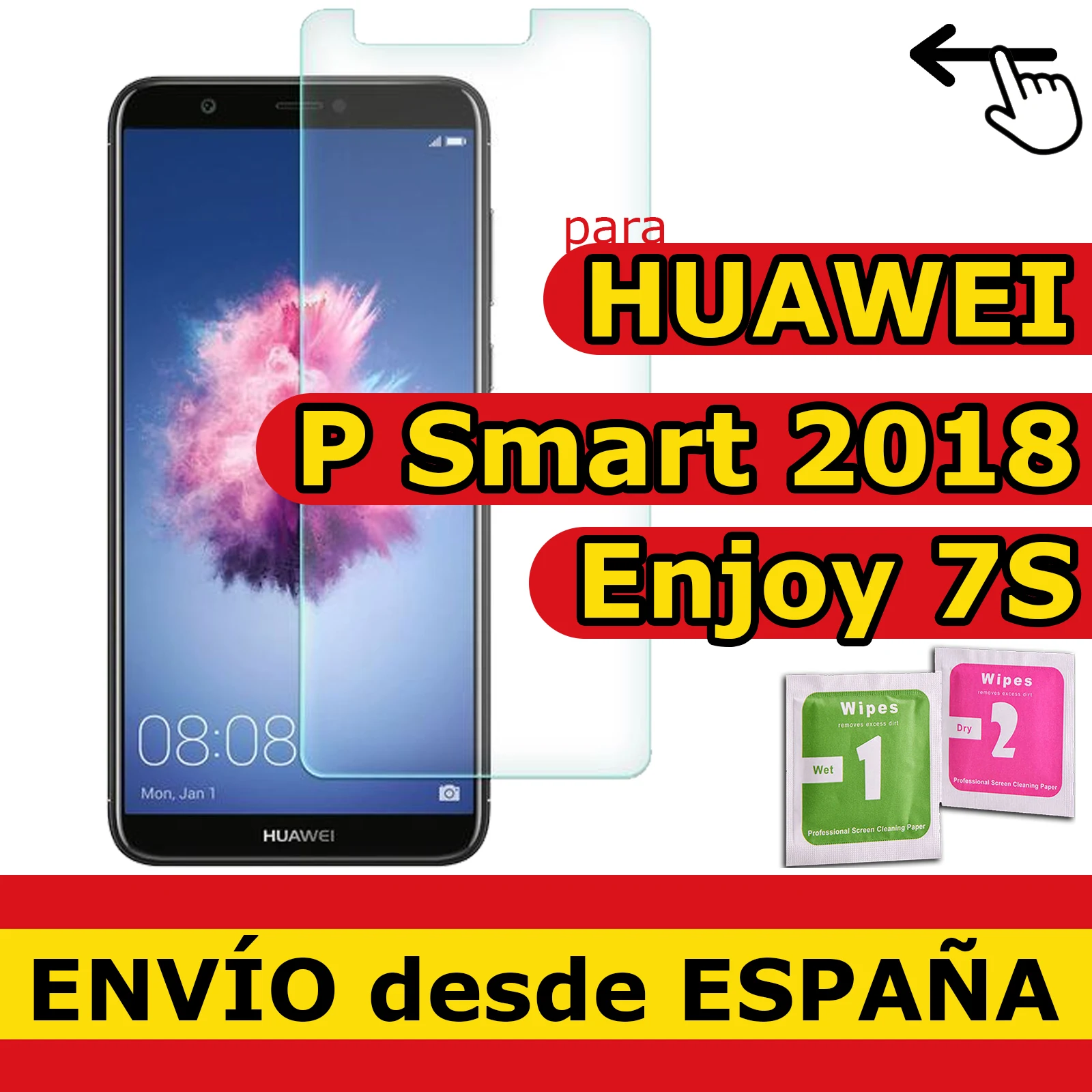 Pellicola Vetro Temperato Per Huawei P Smart 2018 / Enjoy 7S Protezione Qualità Premium 9H 0.33Mm