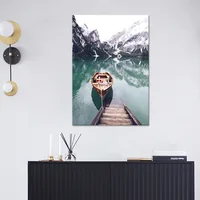 Customized lakeside boat scenery decorative painting core home living room decorative painting bedroom hanging painting canvas p