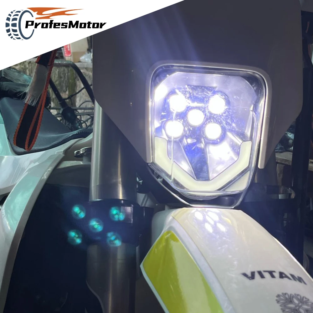 for Husqvarna TE 300 Motorcycle LED Headlight FE 250 350 450 Headlights Headlamp Wick Motocross Dirt Bike Super Moto Accessories