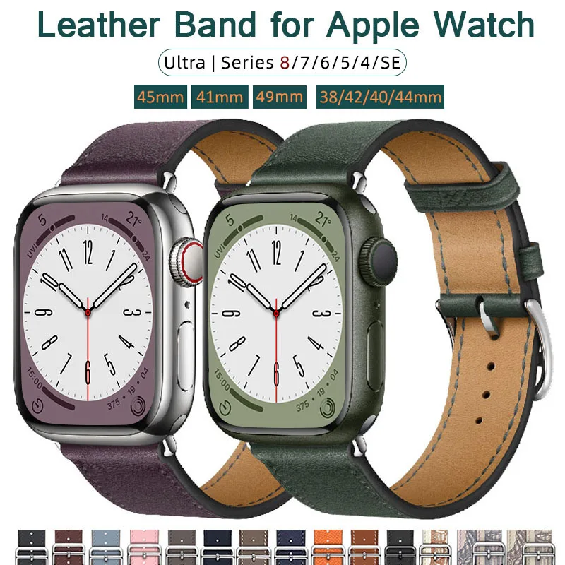 Ремешок Из 100% НатуральНой ВолоВьей Кожи Apple Watch 9 8 7 6 SE 5 4 42 38 44 40 ММ Подходит Для IWatch