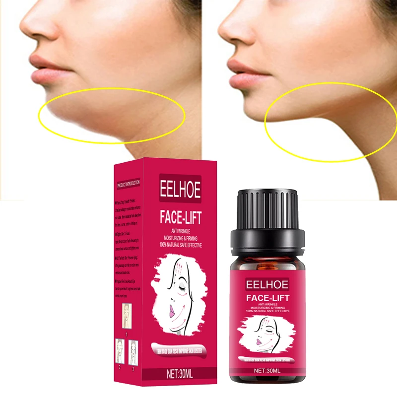 

V Shape Thin Face Essential Oil Lifting Firming Anti Wrinkle Double Chin Lift Serum Whitening Facial Slimming Beauty Skin Care