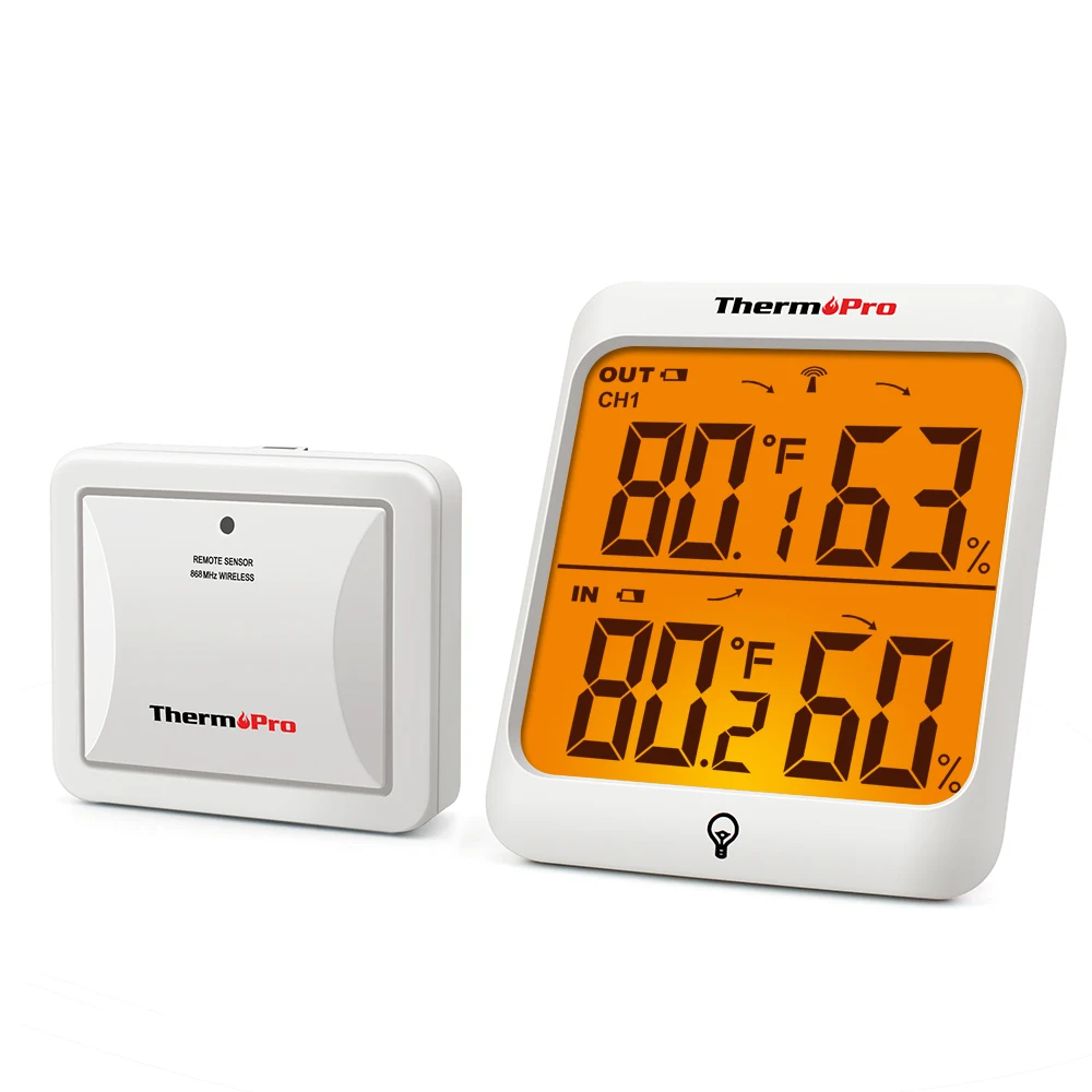 ThermoPro TP63C Wireless 60m Indoor Outdoor Digital Room Thermometer Hygrometer For Home Weather Station Backlight Display