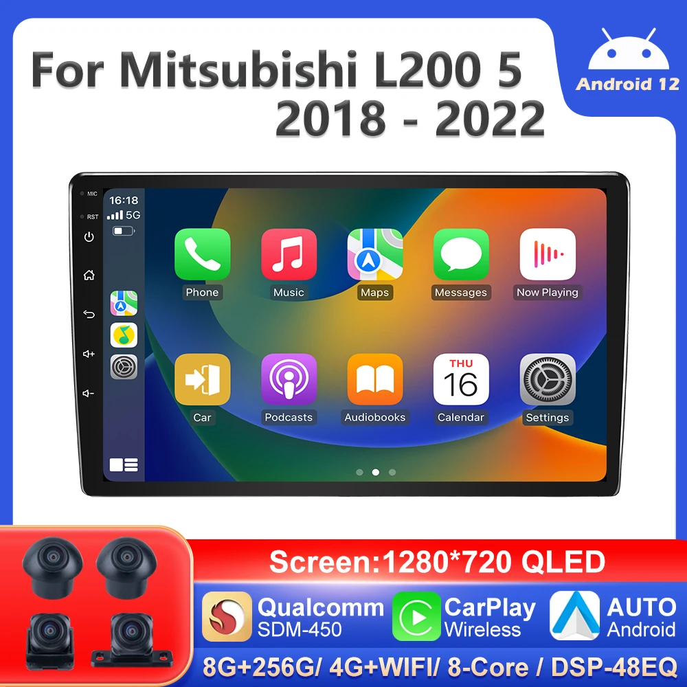 

Автомагнитола PEEREC Qualcomm Android 12 для Mitsubishi L200 5 2018-2022, мультимедийный видеоплеер на Android, Авто 4G DSP GPS 2 Din