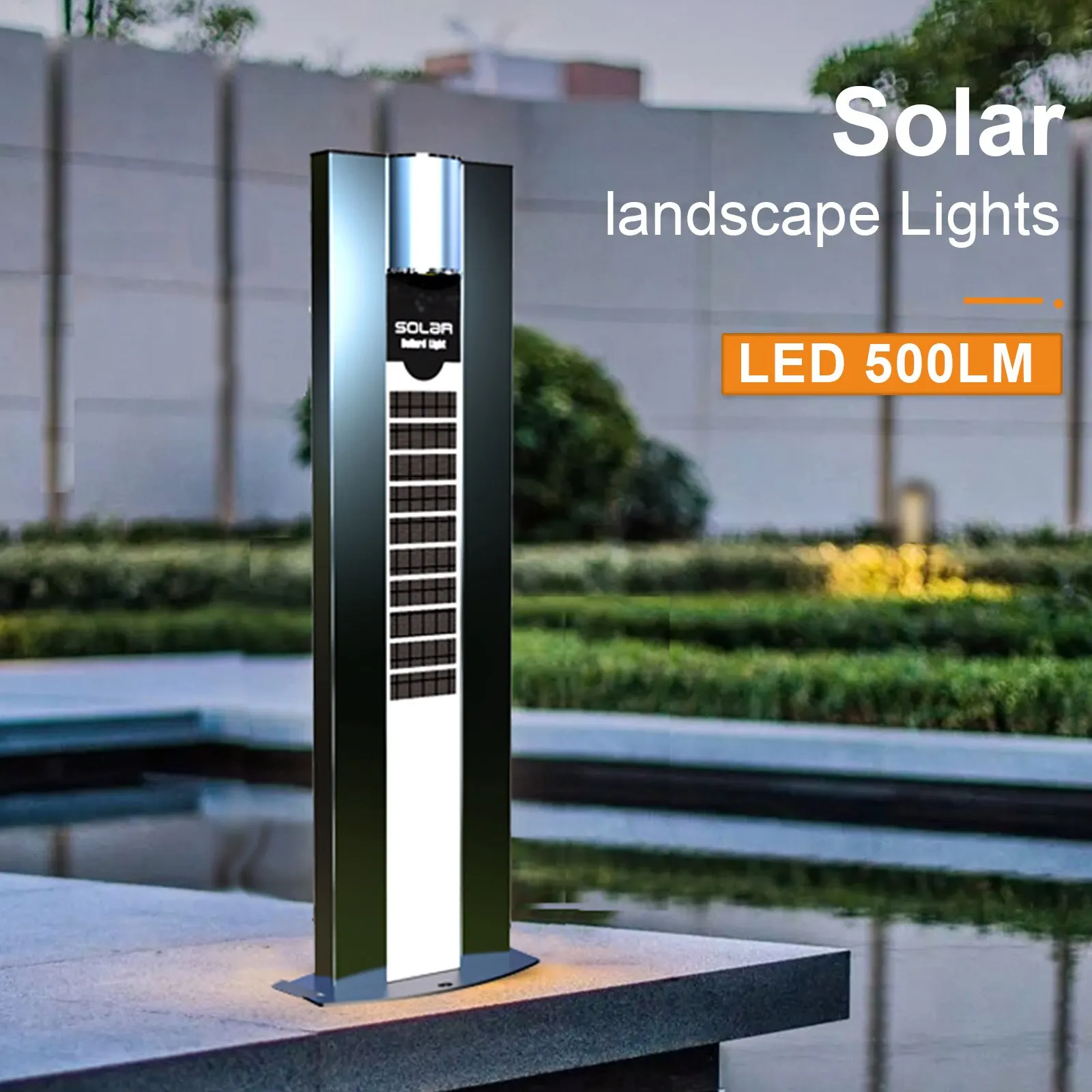 ACMESHINE Aluminum Alloy Double Sided Glass Solar  Bollard Light Yard Garden Roadway Waterproof Ip65 Landscape Outdoor Lighting