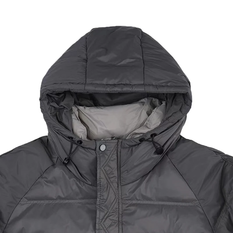 2022 Autumn Winter Warm Stone Hooded Down Jacket For Men Windproof Casual Pockets Zipper Cotton Coats Doudoune Homme Black Gray