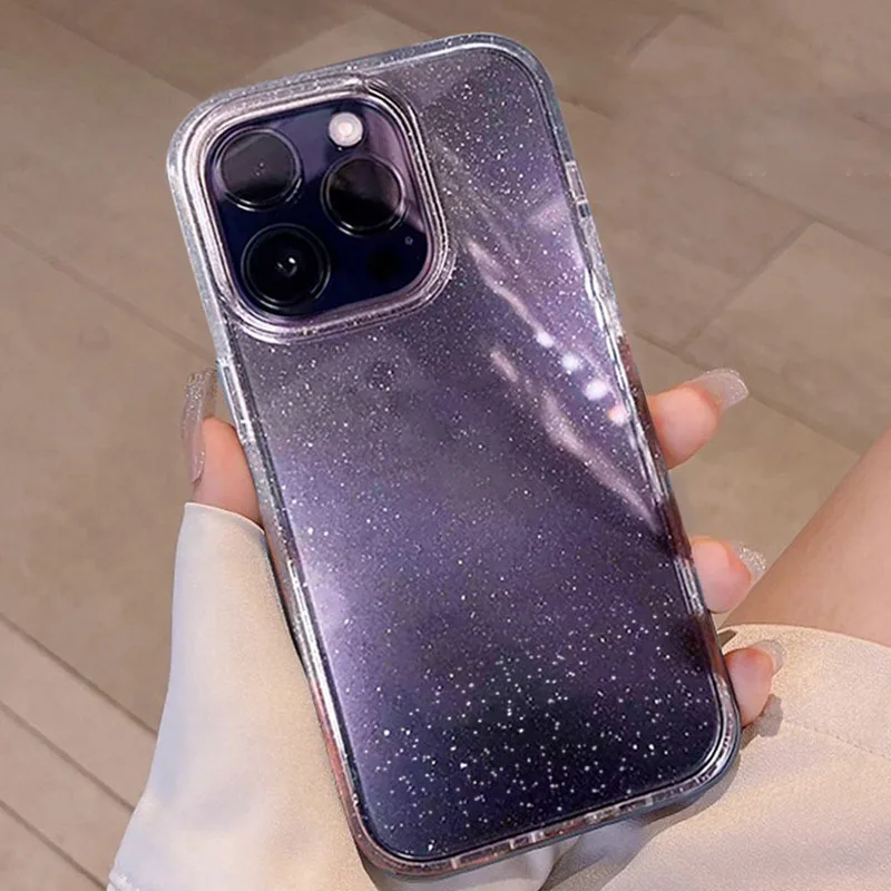 Luxury Bling Glitter Clear Case For iphone 11 12 13 14 Pro Max Mini X XS XR 6 6S 7 8 Plus iphone Case Soft Cover Case