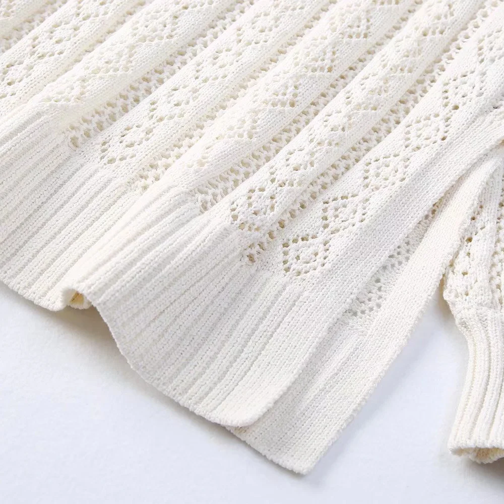 Женский жаккардовый свитер PB &amp ZA однотонный вязаный с воротником поло из