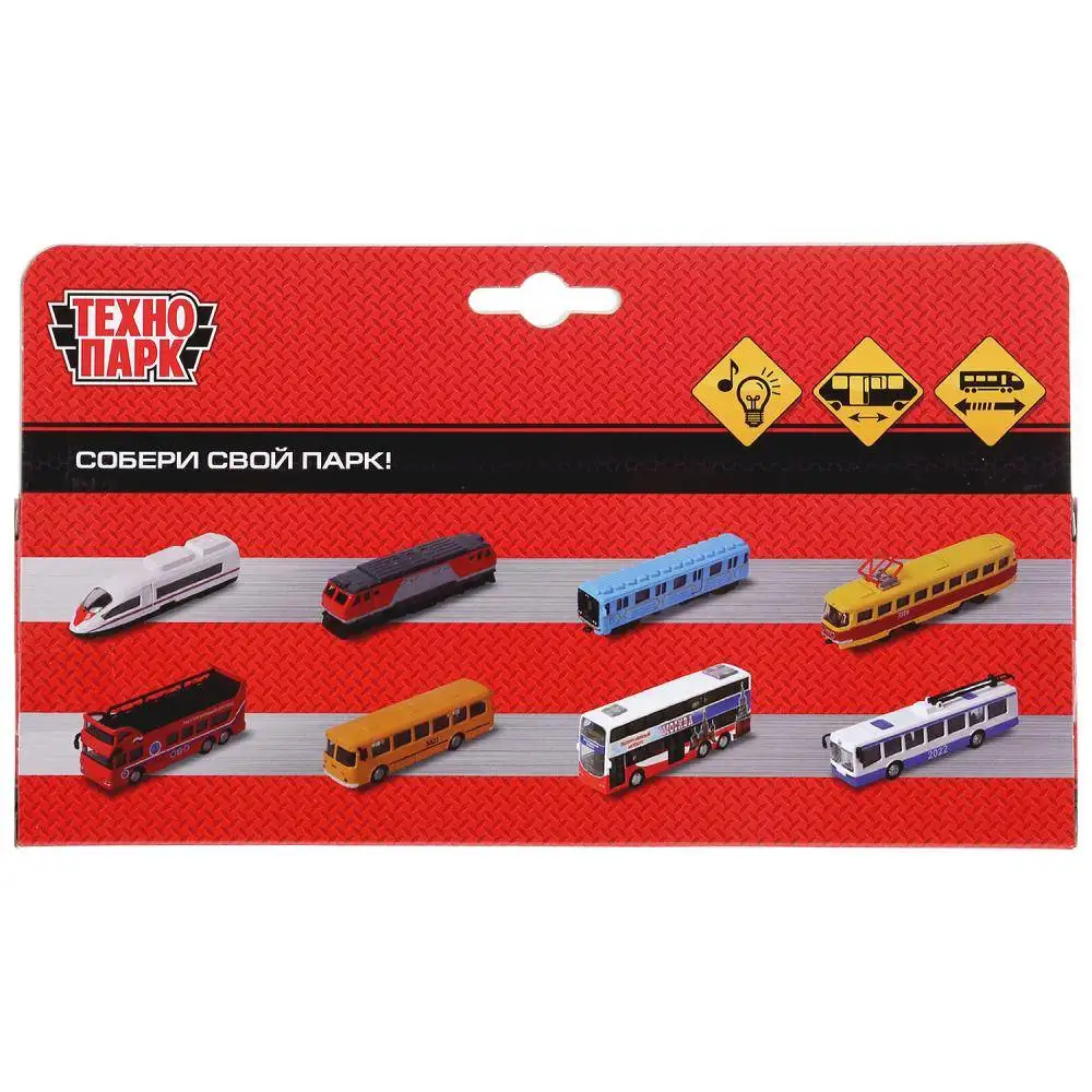 Набор технопарк локомотив и вагон 242957. Технопарк 19. Технопарк. , 2. Модель металл локомотив 19 см, двери, инерц, красн, кор.