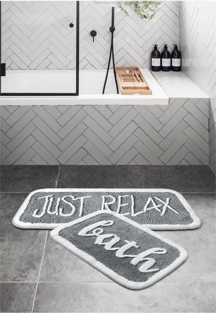 

Ins Nordic style bathroom floor mat bathtub water absorption step on foot mat door anti-skid carpet bedroom bedside blanket