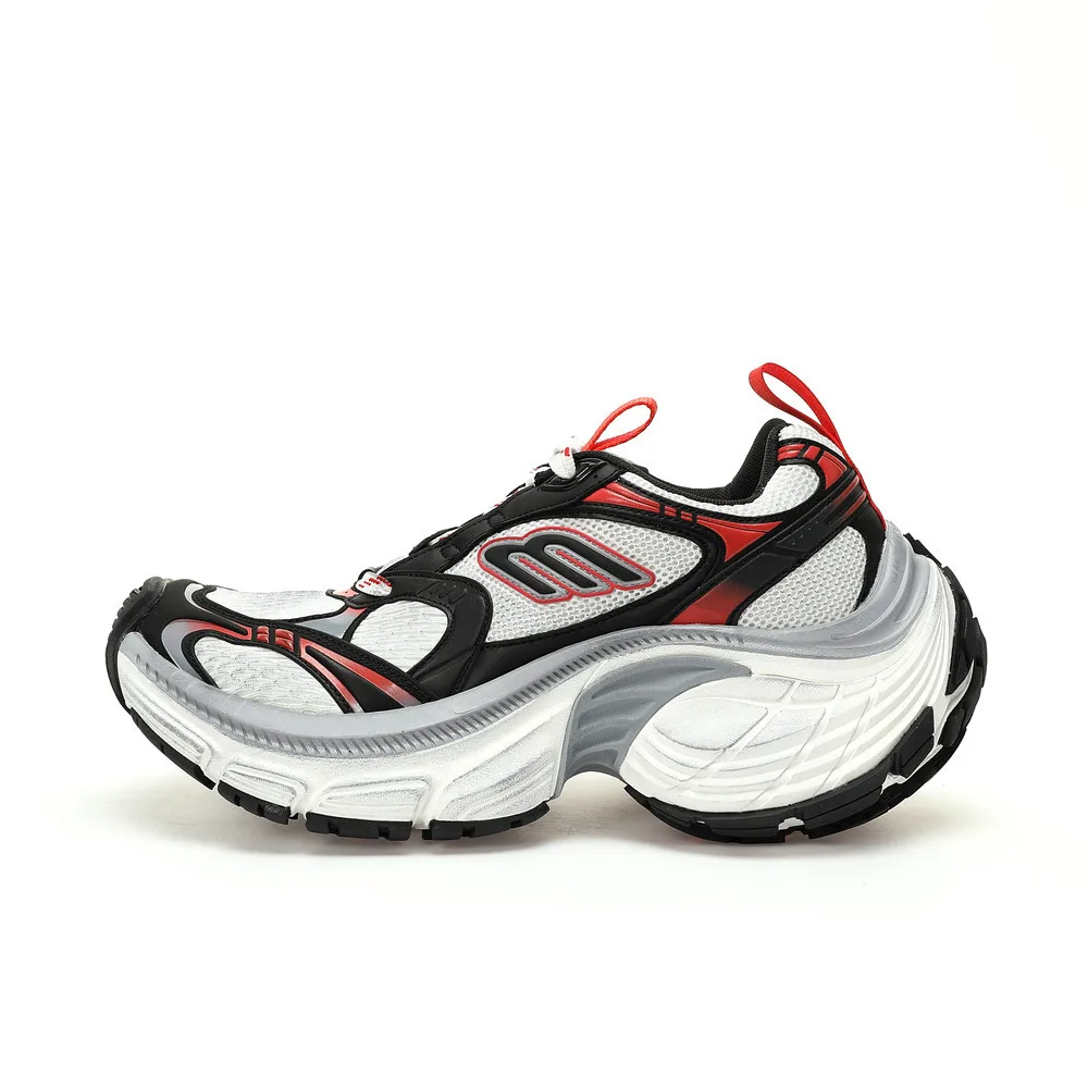 BALENCIAGA Cargo Sneaker 10XL &quotWhiteBlackRed And White Aged&quot Нескользящая Износостойкая Обувь Для