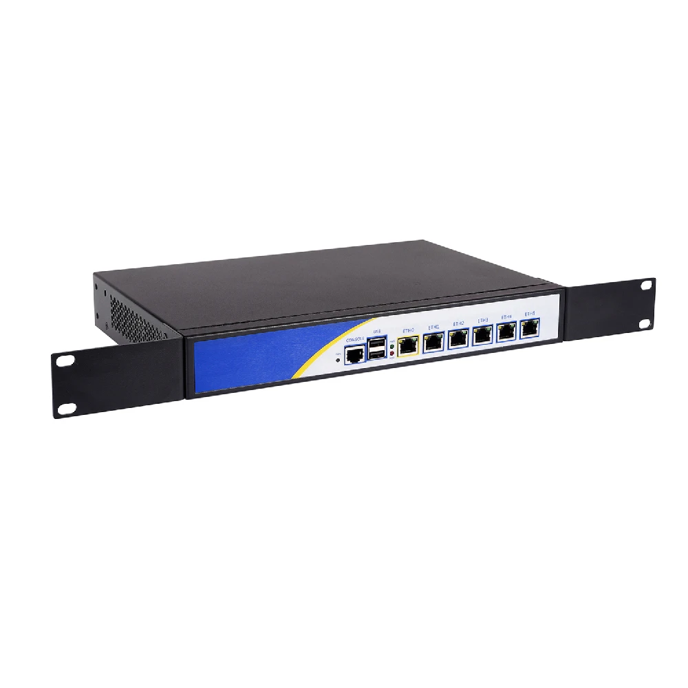 HUNSN Rack Mount Micro Firewall Appliance Mini PC pFsense Mikrotik OPNsense VPN Router N100 RS03 AES-NI 6LAN 2USB COM VGA