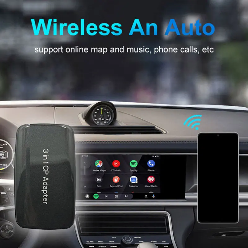 

CarPlay Ai Box Wireless CP-300 2+8G AN Auto Phone Cast Mirror Link Chrome Cast Mirroring Multiple Device Voice Calls Hand Free