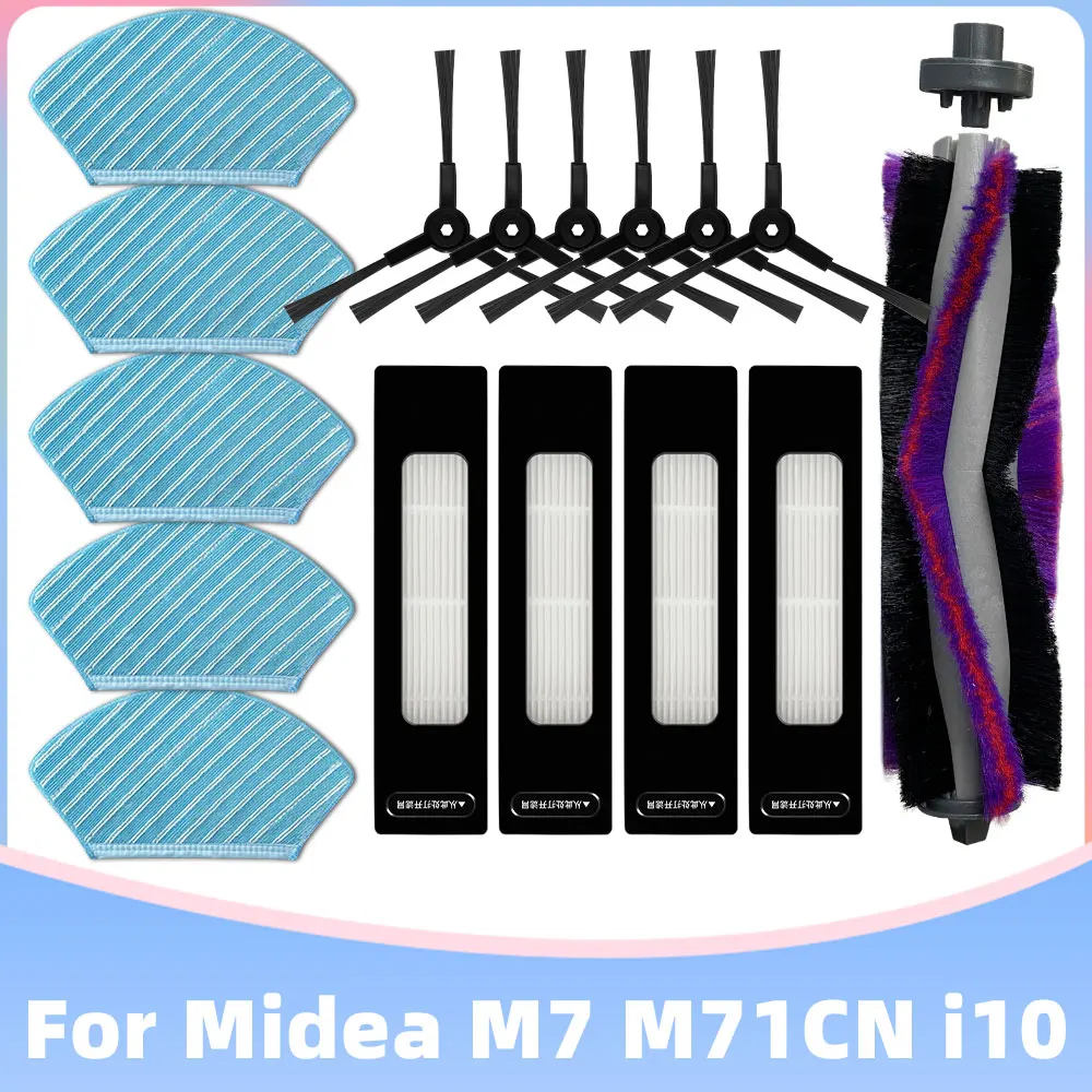 Main Side Brush HEPA Filter Mop Cloths Spare Parts For Midea M7 M71CN i10 Vacuum Cleaner Accessories Replacement