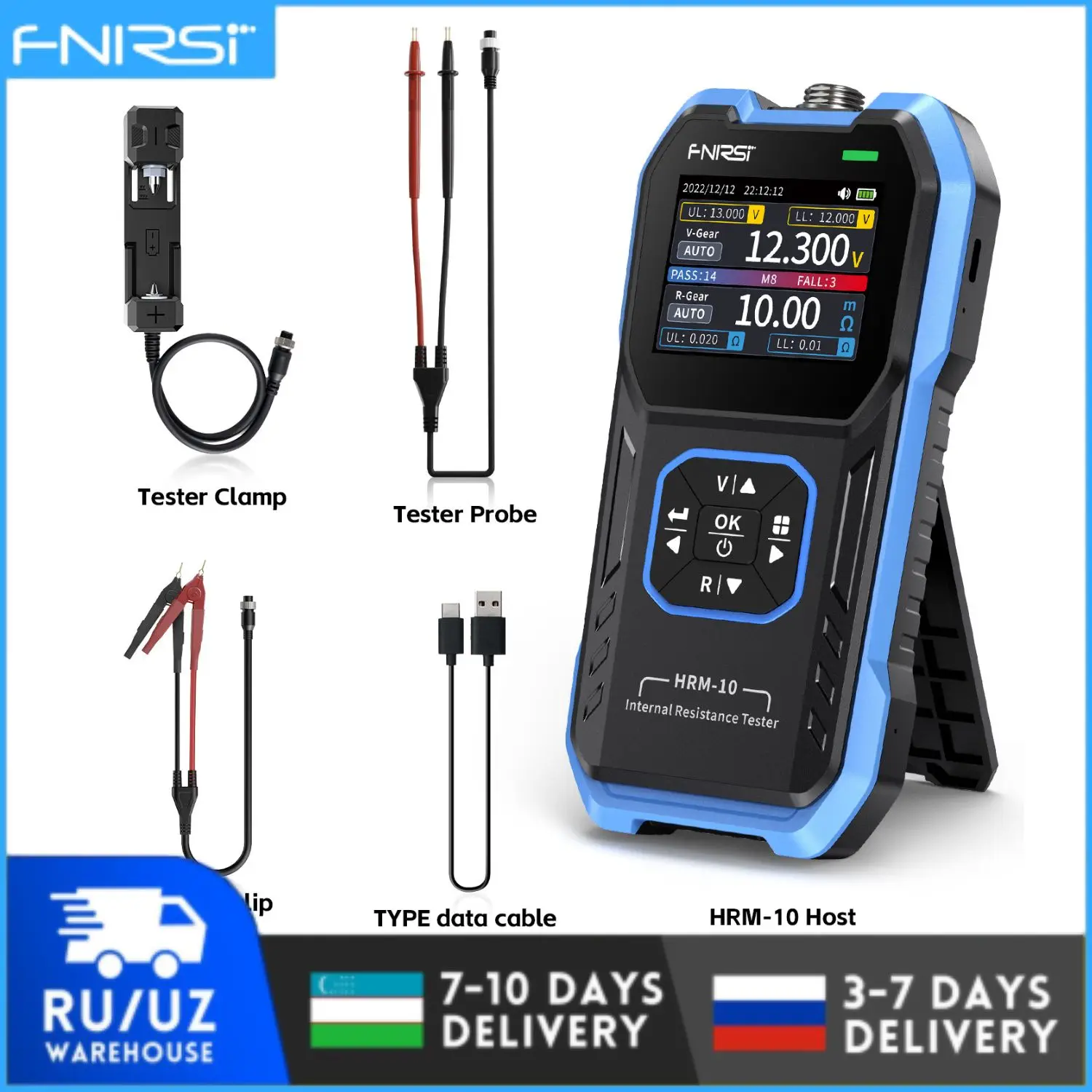 FNIRSI HRM-10 Измеритель напряжения и внутреннего сопротивления батареи
