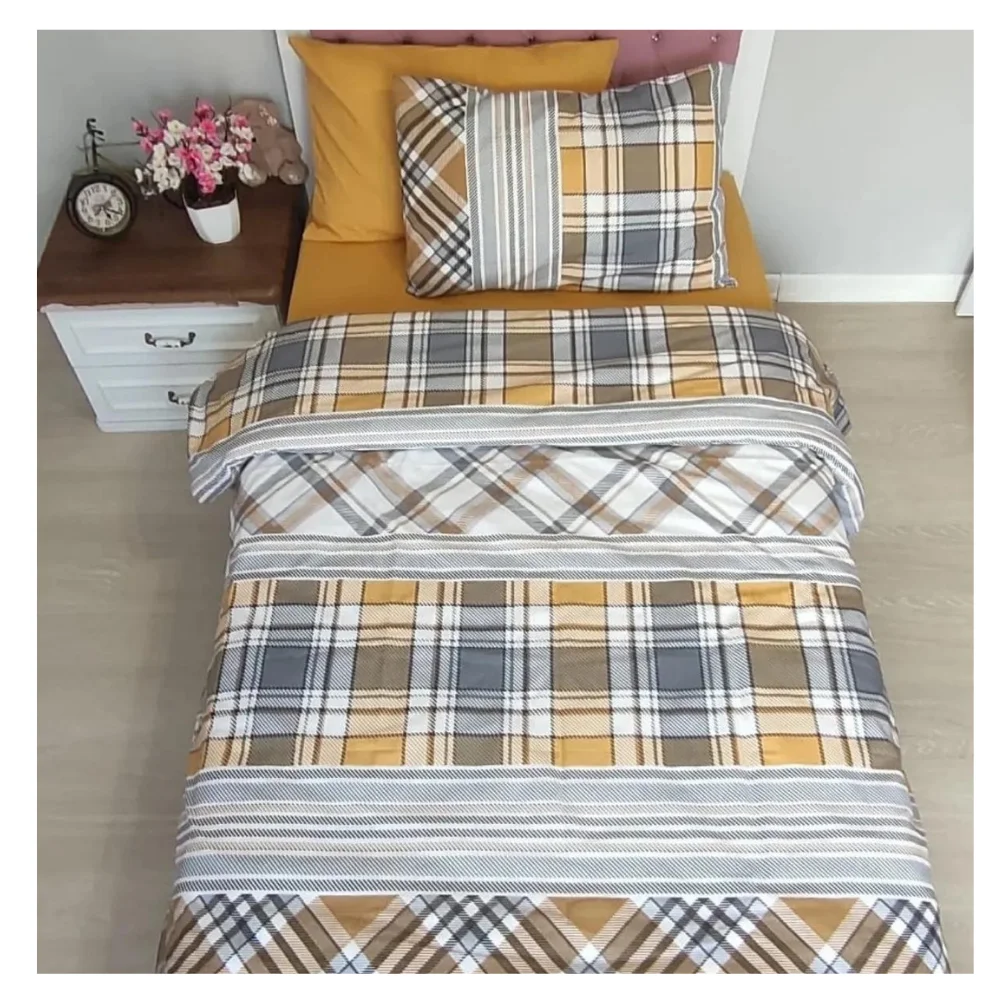 Wheel Veiled Single Double Quilt Cover Takımı Plaids Mustard Plaid Young Teen Room Bed Quilt Duvet Cover Dowry Quilted Blanket