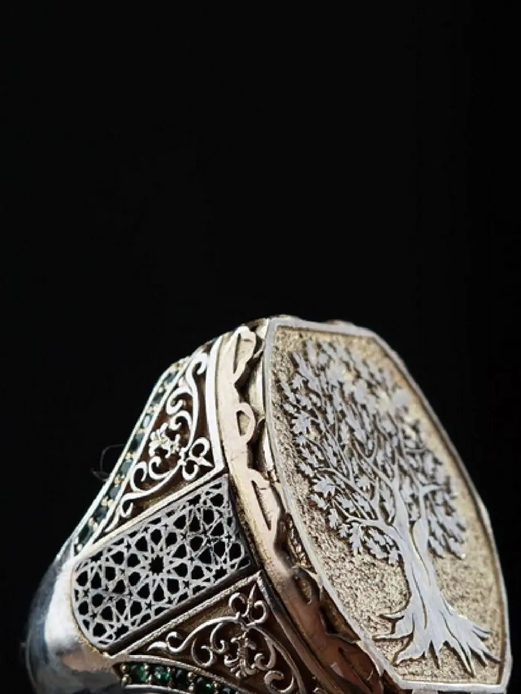 Ottoman Handmade Tree of Life Model Silver Ring Turkey Handmade Fine Jewelry and Ring Summer Gift Ring