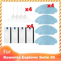 for tefal rowenta explorer x plorer serie 20 40 50 robot vacuum hepa filter side brush mop cloths rag for cleaner spare part kit