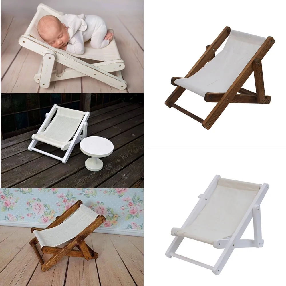 

Upgraded Newborn Baby Photo Props Chair Wooden Folding Baby Photography Chair Retro Photography Props for Boys Girls