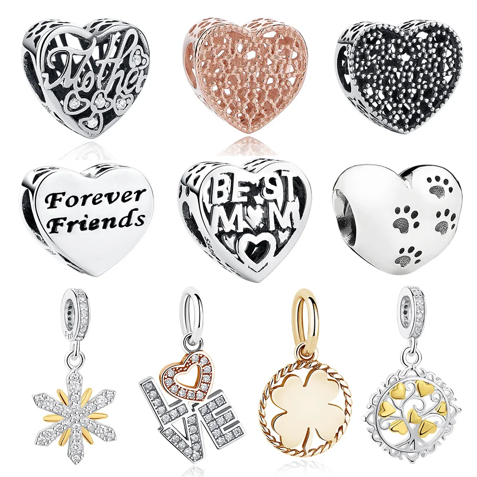 

BELAWANG Fashion Charm Collection 925 Sterling Silver Hollow Heart Beads Fit Original Bracelets & Bangles Women Classic Jewelry