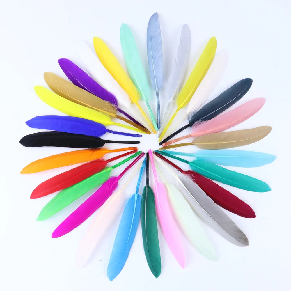 

50 100PCS Natural Goose Feather for Party DIY Wedding Gift Box Cake Home Decorat Craft Jewelry Colourful Swan Plume Bulk 10-15cm