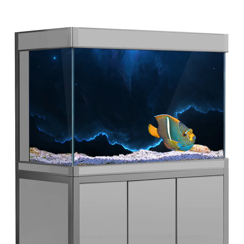 

Fish Tank Aquarium Background Sticker, Stars Nebula Space 3D HD Printing Wallpaper Backdrop Decor PVC Poster