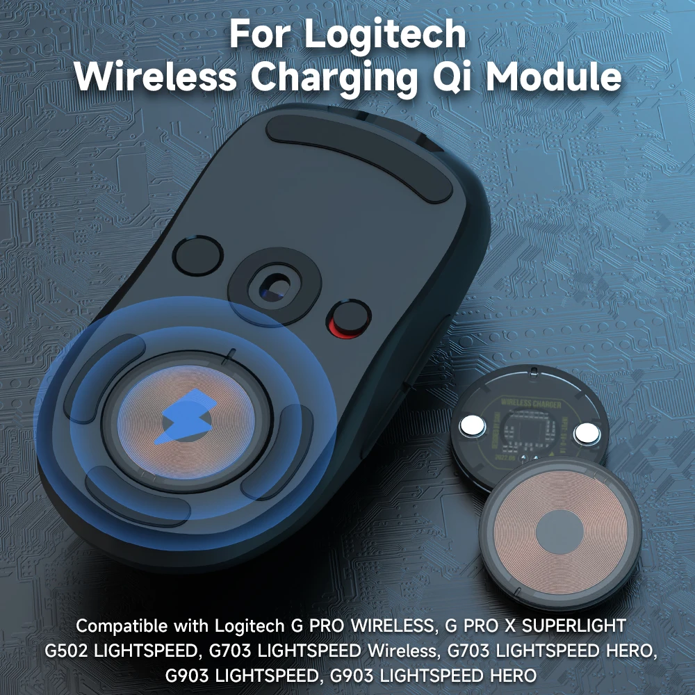 

Беспроводная мышь Qi POWERCORE, модуль для Logitech G502 G703 GPW2 GProX, сверхлегкая, с зарядным устройством