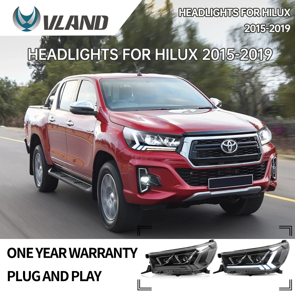 VLAND Factory For Car LED Lights For Hilux/Revo full LED Headlight assembly 2015-UP For Vigo/Rocco with DRL+Moving Turn signal