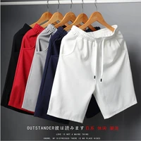 2022 white shorts men japanese style polyester running sport shorts for men casual summer elastic waist solid shorts clothing