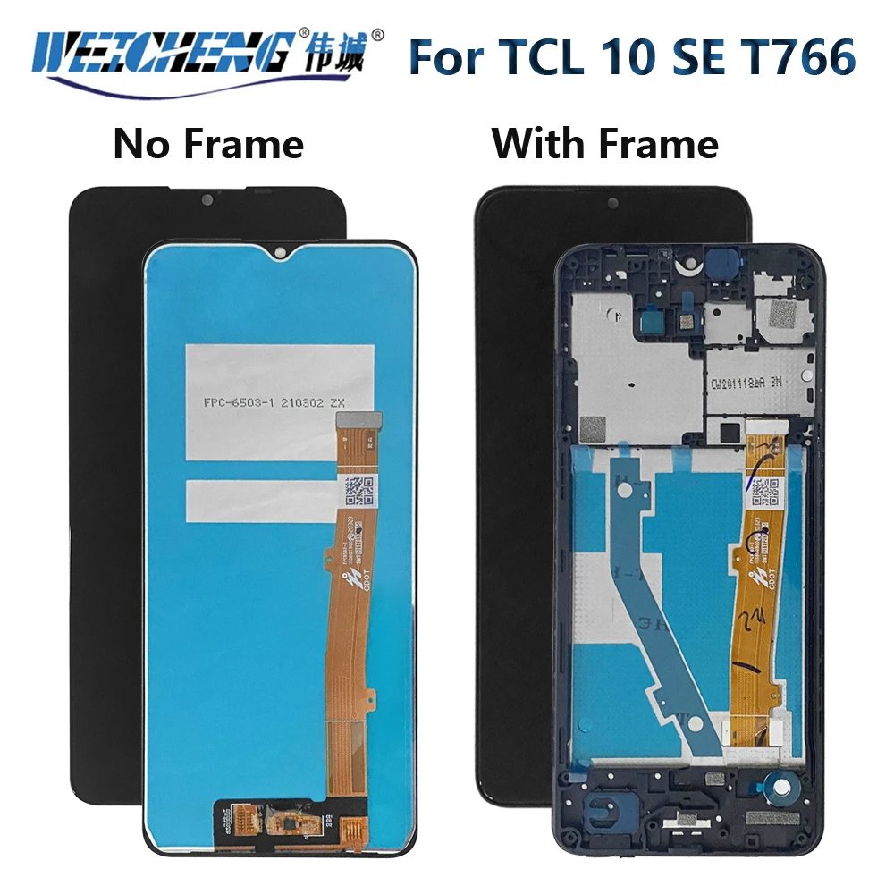 Оригинальный Новый сенсорный ЖК-дисплей для TCL 10 SE LCD T766H T766J T766U с рамкой для мобильного экрана