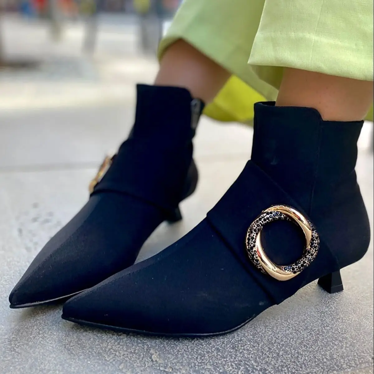 Pointy thin heel women's Boots New Martin boots Sexy Ladies Zip V Shape Booties Elegant Party Dress Ladies 2022 Modern Boots