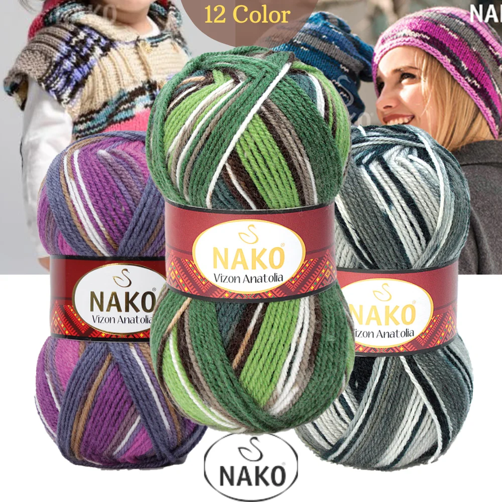 

Nako Vizon Anatolia Hand Knitting Yarn, 100 Grams 210 Meters, 12 Colors, Premium Acrylic, Cardigan, Sweater, Shawl, Home Textile, Scarf, Beret, Accessory, Soft Fabric, Summer, Spring, Winter, Autumn, DIY, MADE IN TURKE