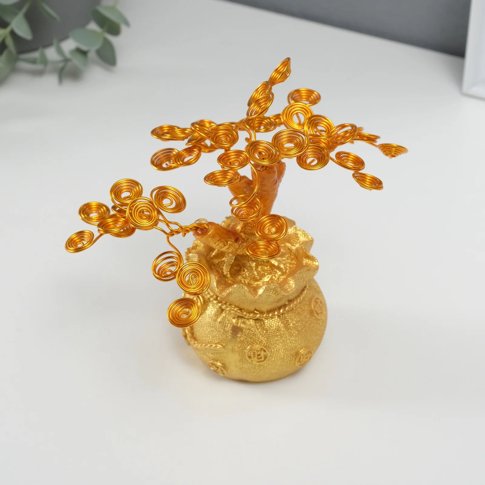 Сувенир полистоун металл 'Дерево жизни в мешке' 6х17х17 см (комплект из 3 шт)