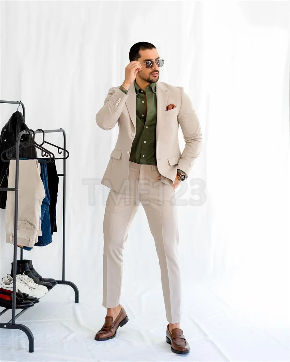 Men Suits Prom Tuxedo Slim Fit 2 Piece Groom Wedding Suits For Men Custom Blazer Terno Masculino 3 pieces (jacket +pant)