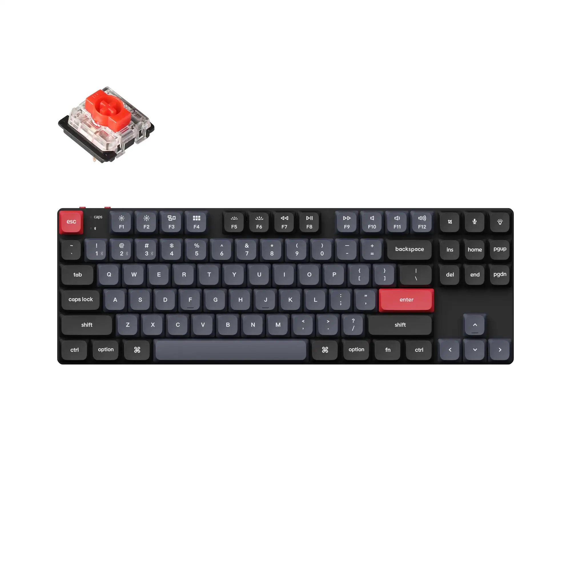 Low Profile 80% Layout Qmk/via Programmable Hot-swappable Gateron Switch