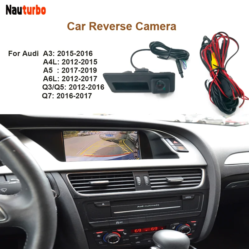 Car Reverse Camera for Audi Volkswagen handle high-definition analog moving track CVBS video signal car rear view camera