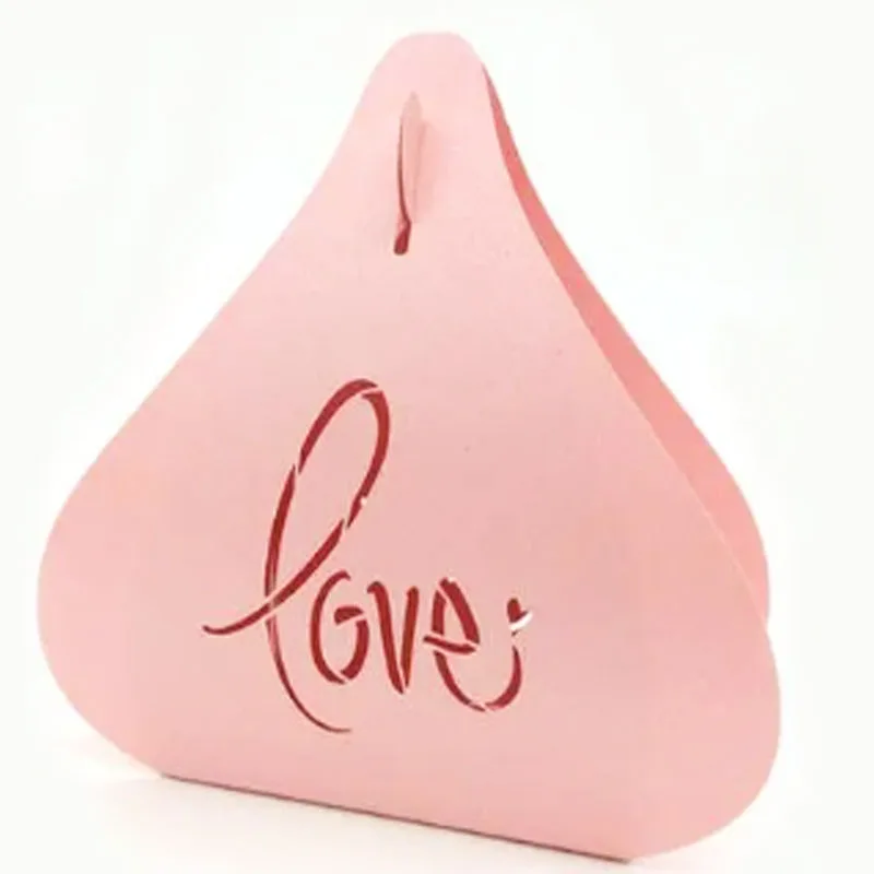 

10PCS CANDY BOX LOVE VALENTINE'S GIFT BOX Candy Box Guests Gift Boxes Packaging With Ribbons WEDDING PACKING BOX