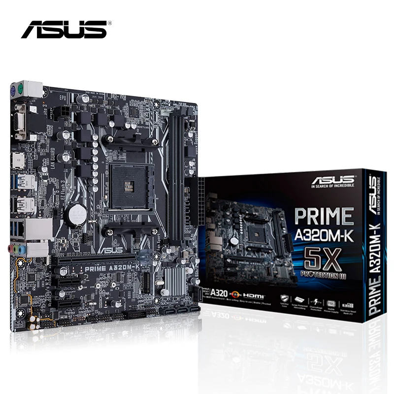 

NEW ASUS PRIME A320M K A320M AMD A320 DDR4 3200MHz, 32Gb/s M.2, SATA 6Gb/s, USB 3.0 support R3 R5 R7 R9 Motherboard Desktop CPU