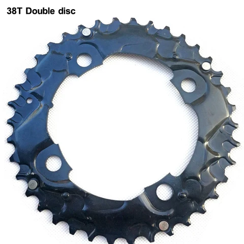 Велосипедный диск с двойными зубьями, 38 т, 104 мм, BCD, для горных и шоссейных велосипедов, стальные запасные части для 7/8/9/10/11 скоростей